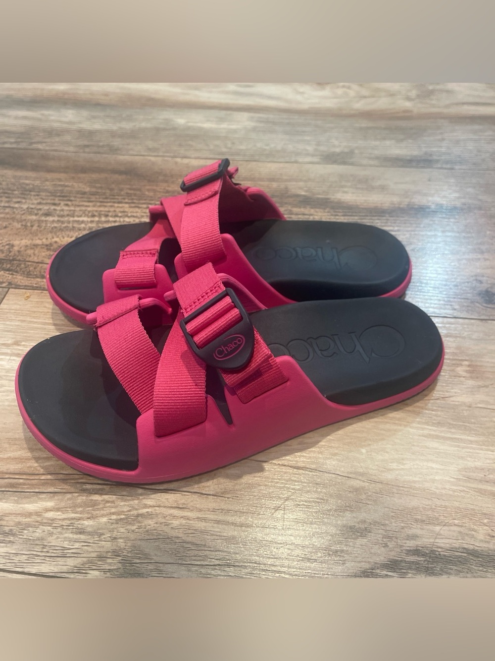 Chaco Womens Chillos Slides Sandals Magenta Pink Black EU 38 SIZE 7 Adjustable